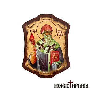 Wooden Magnet with Saint Spyridon