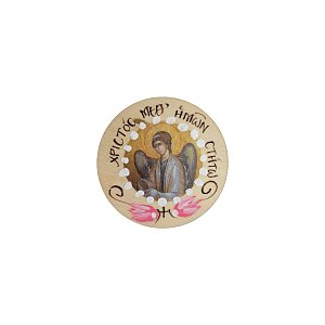 Χειροποίητο Ξύλινο Μαγνητάκι με τον Αρχάγγελο Μιχαήλ