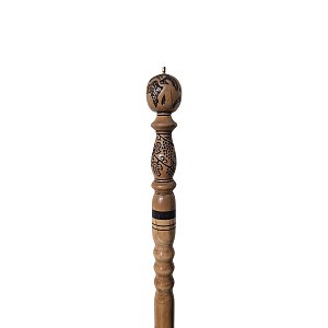 Walking Stick with Carved Decoration and Cross