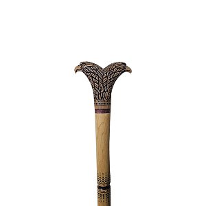 Walking Stick with Carved Decoration and Cross