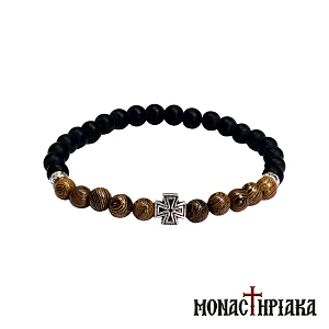 Bracelet with Wooden Beads and Cross