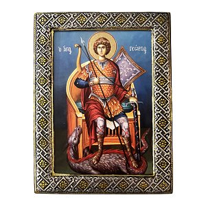 Silver Icon with Saint George Enthroned