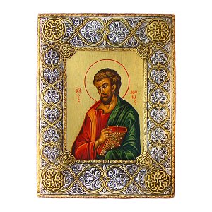 Saint Luke the Evangelist Handmade Silver Icon