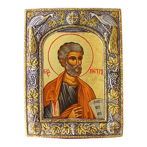 Apostle Peter Handmade Silver Icon