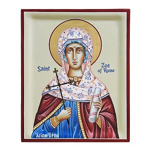 Handmade Iconography with Saint Zoe of Rome