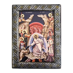 Handmade Silver Icon with The Resurrection of our Lord