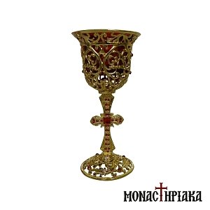 Standing Vigil Lamp with Cross (Small Size)