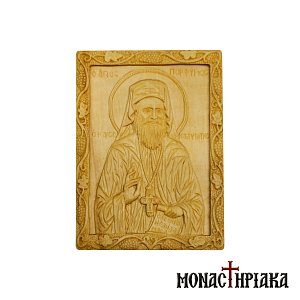 Άγιος Πορφύριος ο Καυσοκαλυβίτης Ξυλόγλυπτη Εικόνα
