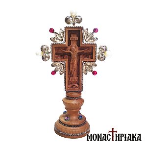Wood-carved Blessing Cross with the Crucifixion