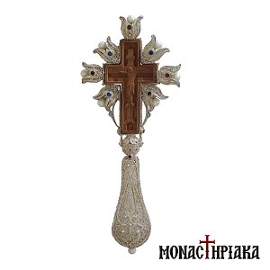 Wood Carved Blessing Cross with Ornate Filigree Designs