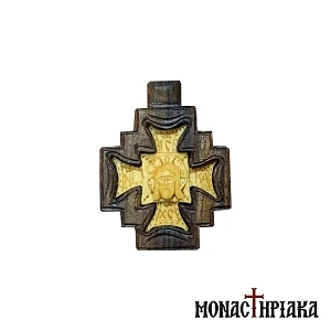 Ξυλόγλυπτος Βυζαντινός Σταυρός -  Άγιον Μανδήλιον