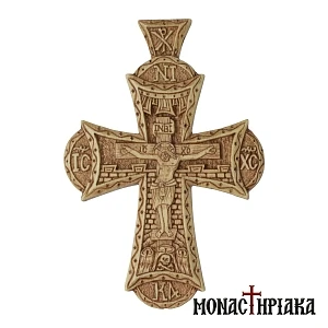 Συλλεκτικός Ξυλόγλυπτος Σταυρός με Ημικυκλικές Απολήξεις