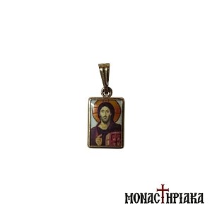 Gold Pendant with Enamel | Jesus Christ of Sinai