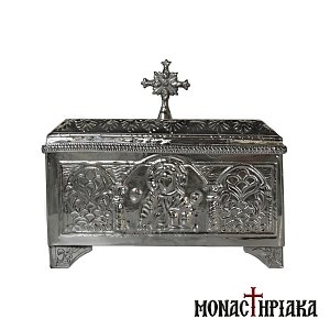 Relicuary in Silver Color with Jesus Christ Blessing