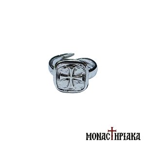 Silver-plated Chevalier Ring with Cross