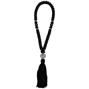 Orthodox Prayer Rope with 50 knots and Black Beads