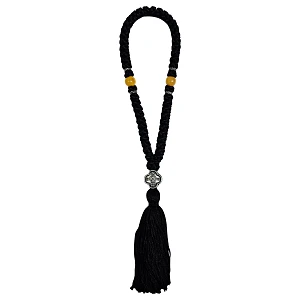 Orthodox Prayer Rope IC XC NIKA with 50 knots and Yellow Beads