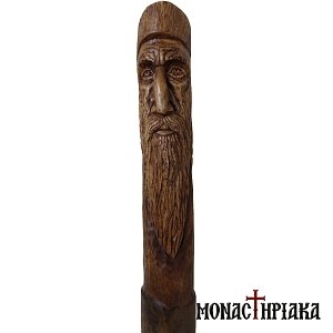 Walking Stick with Face of a Monk