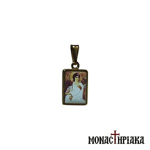 Gold Pendant with Enamel | Archangel