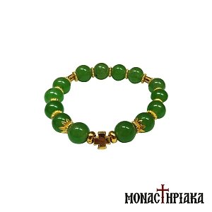 Prayer Rope with Green Agate Beads