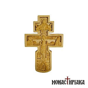 Wood Carved Cross with the Crucifixion