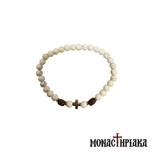 Bracelet with Marble Beads and Cross