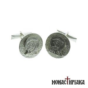 Silver Cufflinks with Jesus Christ
