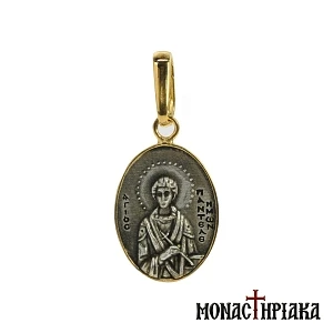 Saint Panteleimon Silver Pendant