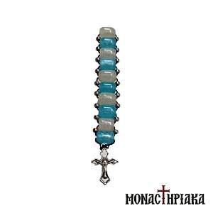 Small Prayer Rope with Blue & White Beads