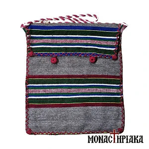 Monk Handwoven Bag - Gray with Multicolored Stripes