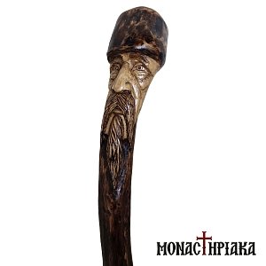 Walking Stick with Face of a Monk