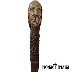 Walking Stick with Face of a Monk