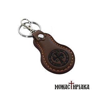 Keychain with Cross IC XC NIKA Round