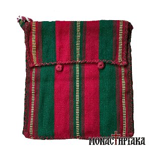 Πλεκτό Ταγάρι με Κόκκινες - Πράσινες Ρίγες