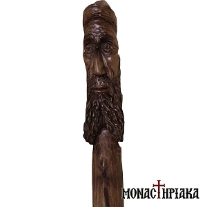 Walking Stick with Face of a Monk