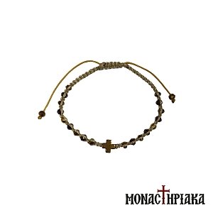 Knitted Bracelet with Metal Cross