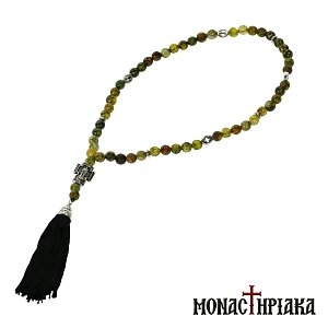Prayer Rope with 50 Green Agate Beads