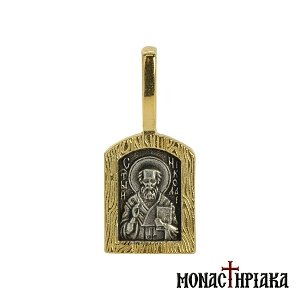 Saint Nikolaos Silver Pendant