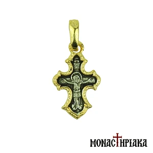 Silver Cross with Jesus Christ and Virgin Mary