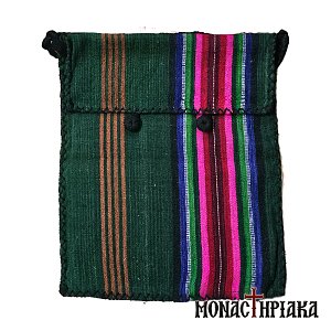 Monk Handwoven Bag with Pink - Green Embroidery