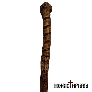 Walking Stick with Face of a Monk