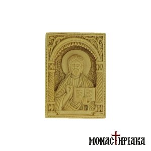 Wood Carved Icon with Jesus Christ