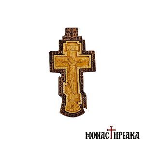 Ξυλόγλυπτος Επιστήθιος Σταυρός με τη Σταύρωση