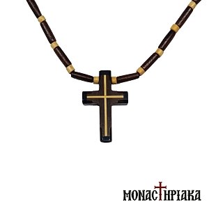 Wooden Neck Cross made of Walnut Tree and Boxwood