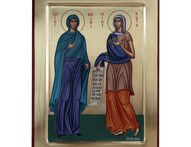 Wooden Icon with Righteous Ruth and Naomi the Prophets | Monastiriaka