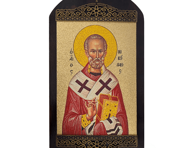 Saint Nicholas Handcrafted Wooden Icon | Monastiriaka