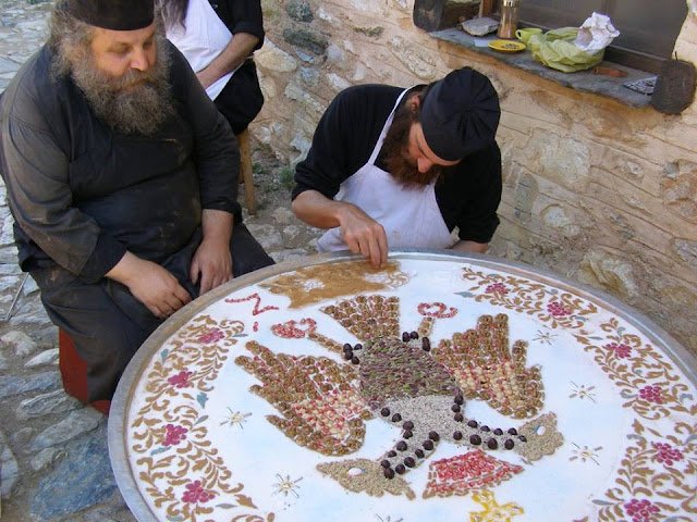 koliva decorated on mount athos