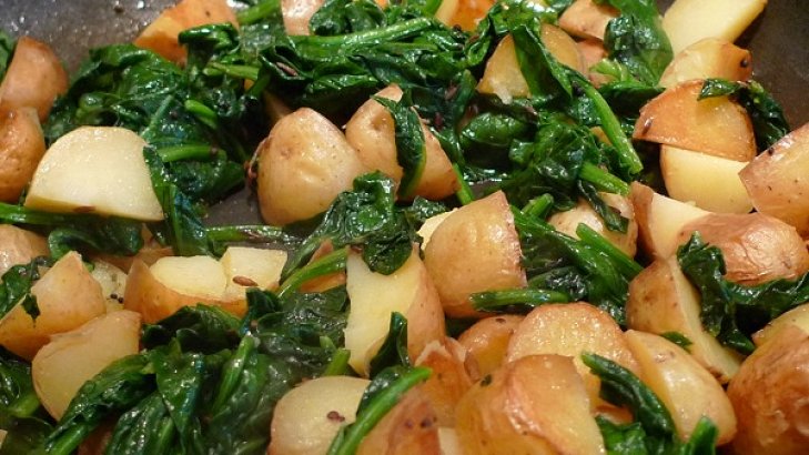 Potatoes with Spinach