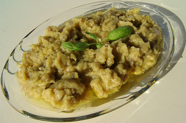 Traditional Aubergine Salad from Mount Athos