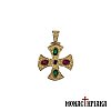 Silver Cross Gold-plated with Red and Emerald Stones